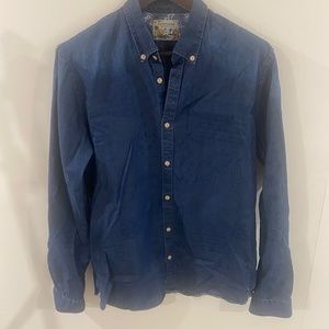 Scotch & Soda Denim-Style Dyed Button Down Long Sleeve Shirt Men's XL